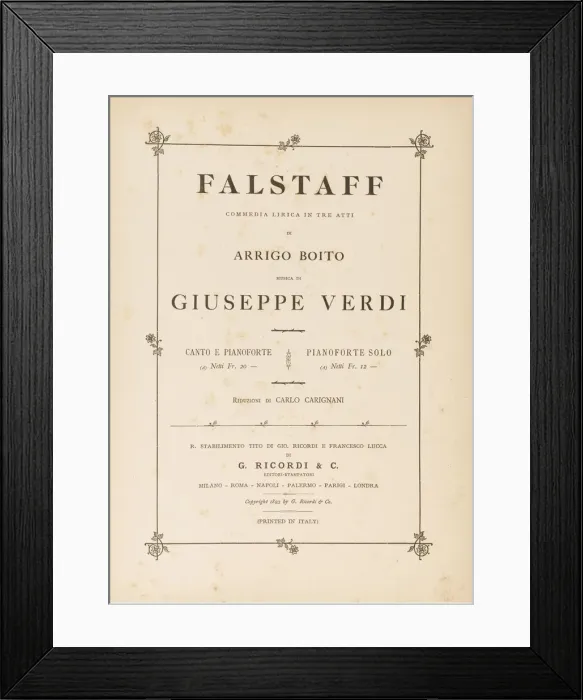 Framed Print : Opera Falstaff: first edition of the original version, 1893 Framed Print : Opera Falstaff: first edition of the original version, 1893