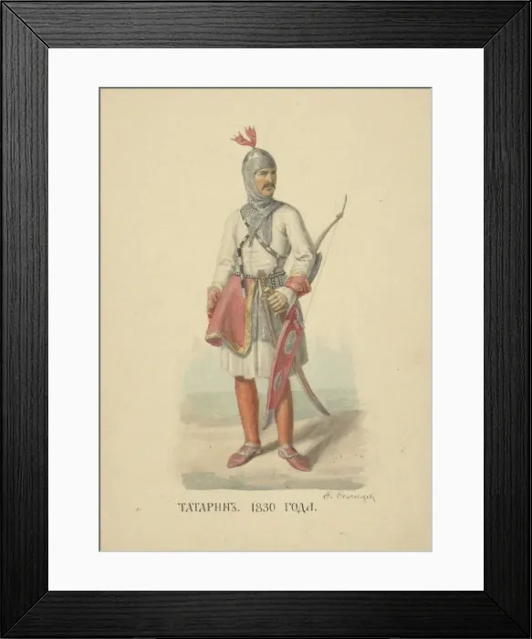 Framed Print : Tatar Man of 1830 (From the series Clothing of the Russian state), 1869 Framed Print : Tatar Man of 1830 (From the series Clothing of the Russian state), 1869