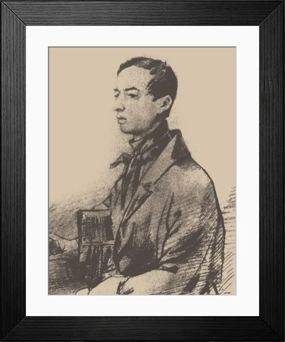 Framed Print : Valerian Nikolayevich Maykov (1823-1847), 1840s Framed Print : Valerian Nikolayevich Maykov (1823-1847), 1840s