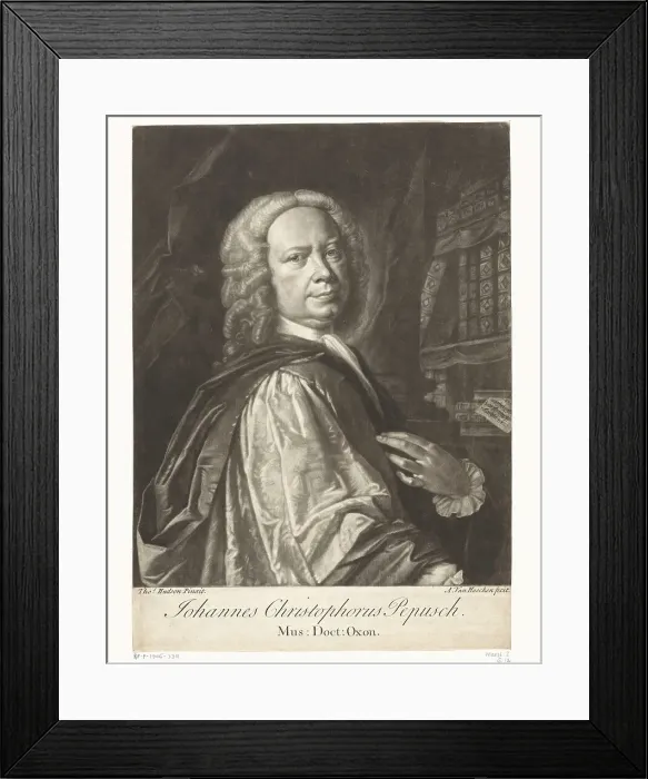 Framed Print : Portrait of the Composer Johann Christoph Pepusch (1667-1752), First half of the 18th cent Framed Print : Portrait of the Composer Johann Christoph Pepusch (1667-1752), First half of the 18th cent