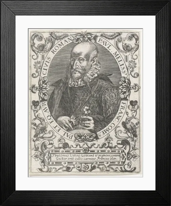 Framed Print : Portrait of Paul Melissus (1539-1602), c. 1598 Framed Print : Portrait of Paul Melissus (1539-1602), c. 1598