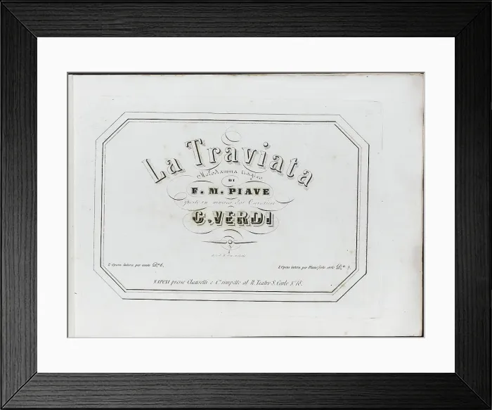 Framed Print : La Traviata: first edition of the original version, 1854 Framed Print : La Traviata: first edition of the original version, 1854