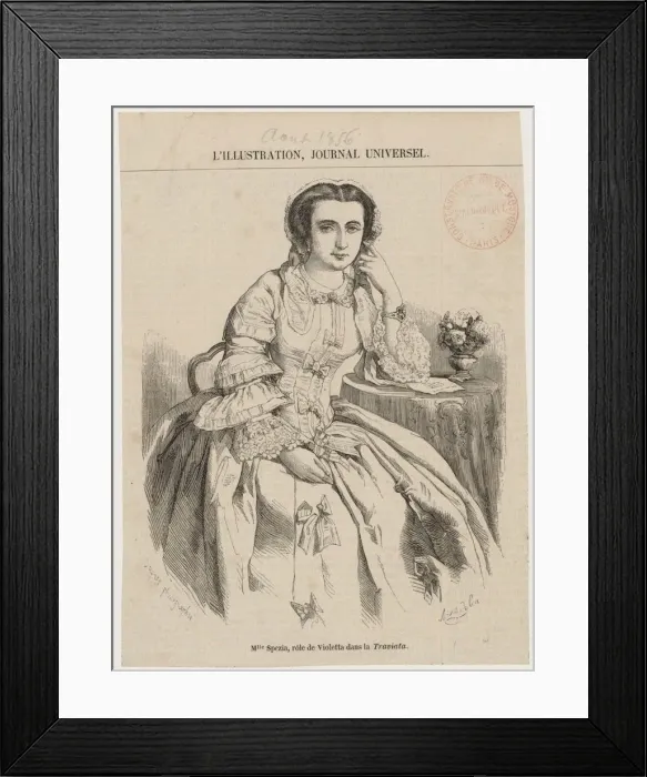 Framed Print : Maria Spezia (1828-1907) as Violetta in Opera La Traviata by Giuseppe Verdi, 1856 Framed Print : Maria Spezia (1828-1907) as Violetta in Opera La Traviata by Giuseppe Verdi, 1856
