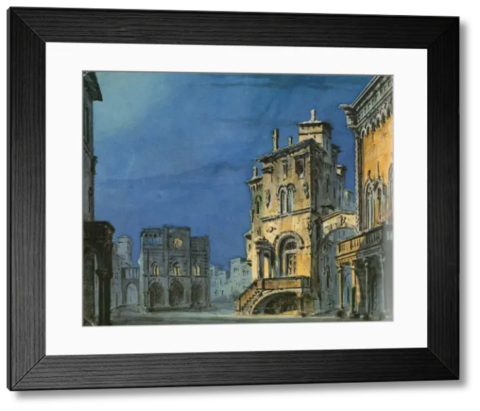 Framed Print : Set design for opera Simon Boccanegra by Giuseppe Verdi, 1881 Framed Print : Set design for opera Simon Boccanegra by Giuseppe Verdi, 1881