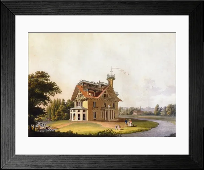 Framed Print : View of the summer house of Prince Nikolai Abramovich Putyatin at Kleinzschachwitz near Dresden, 181 Framed Print : View of the summer house of Prince Nikolai Abramovich Putyatin at Kleinzschachwitz near Dresden, 181