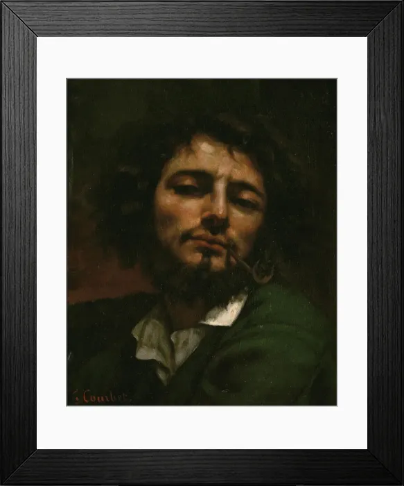 Framed Print : Self-Portrait with Pipe (L Homme a la pipe), 1849 Framed Print : Self-Portrait with Pipe (L Homme a la pipe), 1849