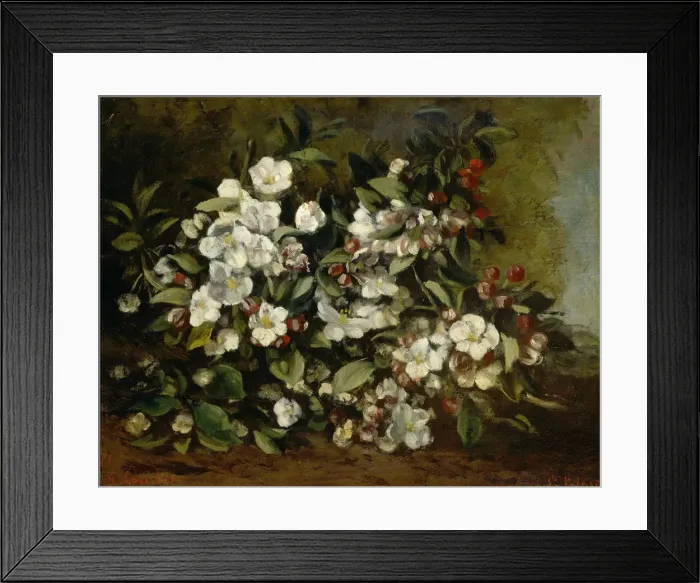 Framed Print : Branche de pommier en fleurs, 1872