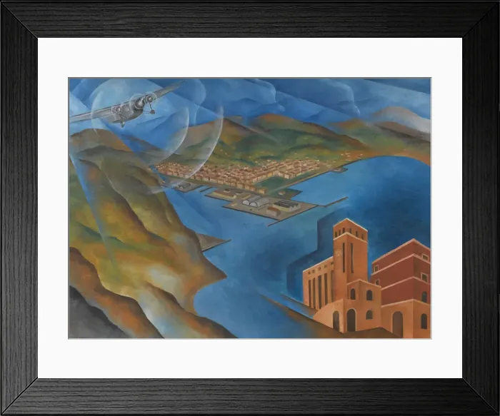 Framed Print : Allegoria del Golfo e del Palazzo delle Poste di La Spezia, ca 1933 Framed Print : Allegoria del Golfo e del Palazzo delle Poste di La Spezia, ca 1933