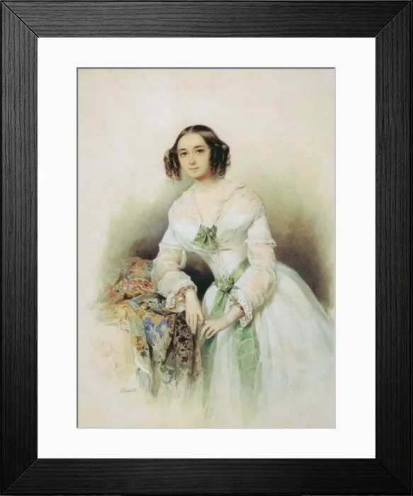 Framed Print : Portrait of Princess Olga Alexeevna Golitsyna, nee Shcherbatova (1829-1879), 1847 Framed Print : Portrait of Princess Olga Alexeevna Golitsyna, nee Shcherbatova (1829-1879), 1847