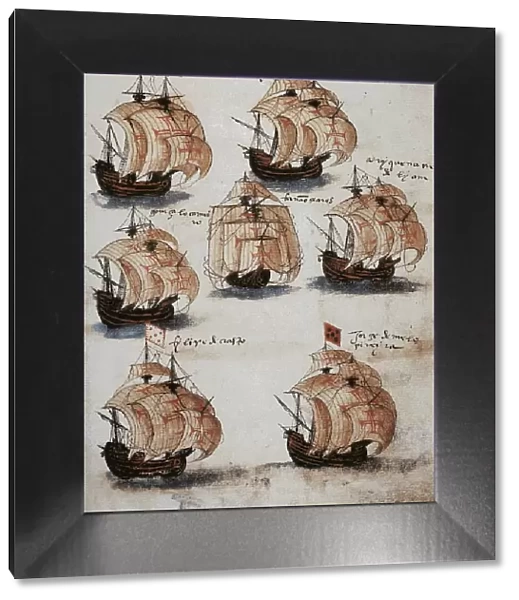 The fleet of Vasco da Gama in 1502. From Livro de Lisuarte de Abreu, c. 1565
