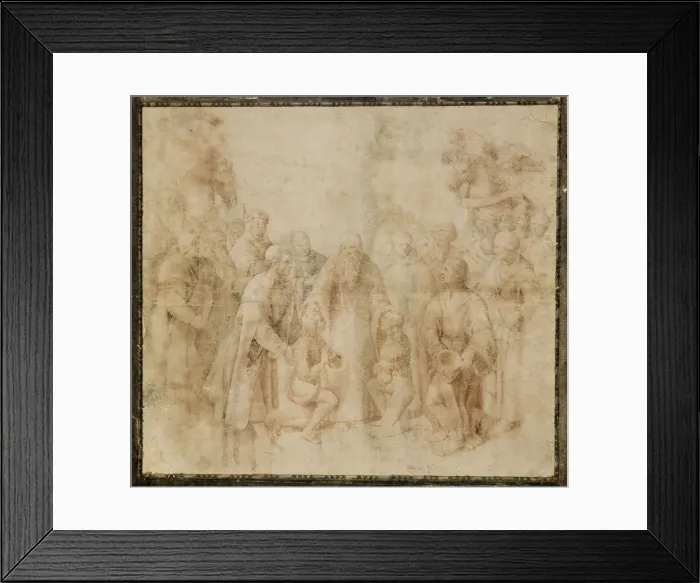 Framed Print : Saint Benedict receiving Maurus and Placidus, ca 1503 Framed Print : Saint Benedict receiving Maurus and Placidus, ca 1503