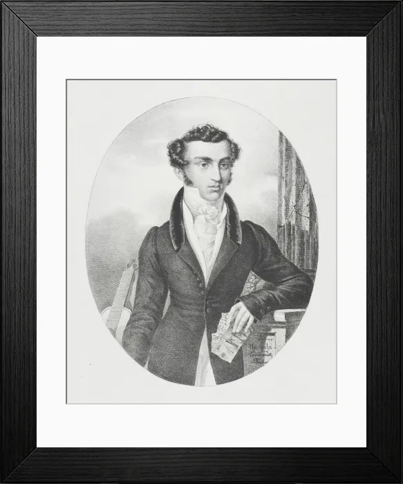 Framed Print : Portrait of the Composer and Poet Nicholai Alexandrovich Korsakov (1800-1820), 1820