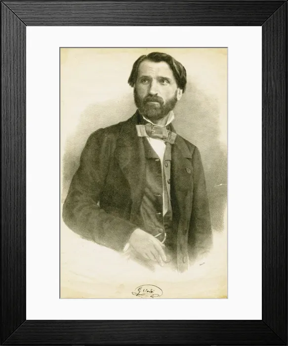 Framed Print : Portrait of the Composer Giuseppe Verdi (1813-1901), c. 1840 Framed Print : Portrait of the Composer Giuseppe Verdi (1813-1901), c. 1840