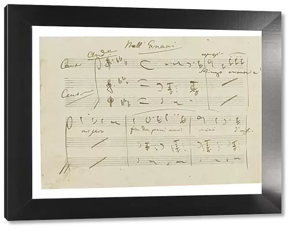 The autograph manuscript: Opera Ernani, final aria Solingo, errante e misero, Early 1840s
