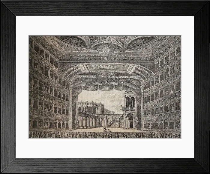 Framed Print : Teatro La Fenice in Venice, 1829 Framed Print : Teatro La Fenice in Venice, 1829