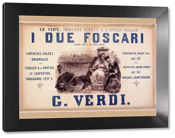 I due Foscari (The Two Foscari). Opera in three acts by Giuseppe Verdi, Paris, 1870-1875