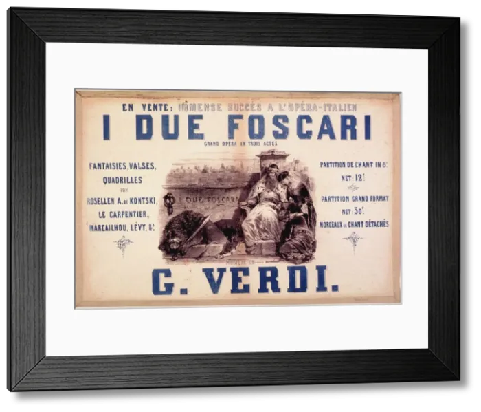Framed Print : I due Foscari (The Two Foscari). Opera in three acts by Giuseppe Verdi, Paris, 1870-1875 Framed Print : I due Foscari (The Two Foscari). Opera in three acts by Giuseppe Verdi, Paris, 1870-1875