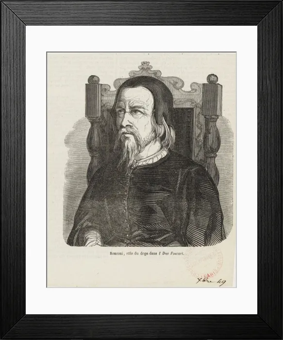 Framed Print : Giorgio Ronconi as Doge in Opera I due Foscari by Giuseppe Verdi, 1849 Framed Print : Giorgio Ronconi as Doge in Opera I due Foscari by Giuseppe Verdi, 1849