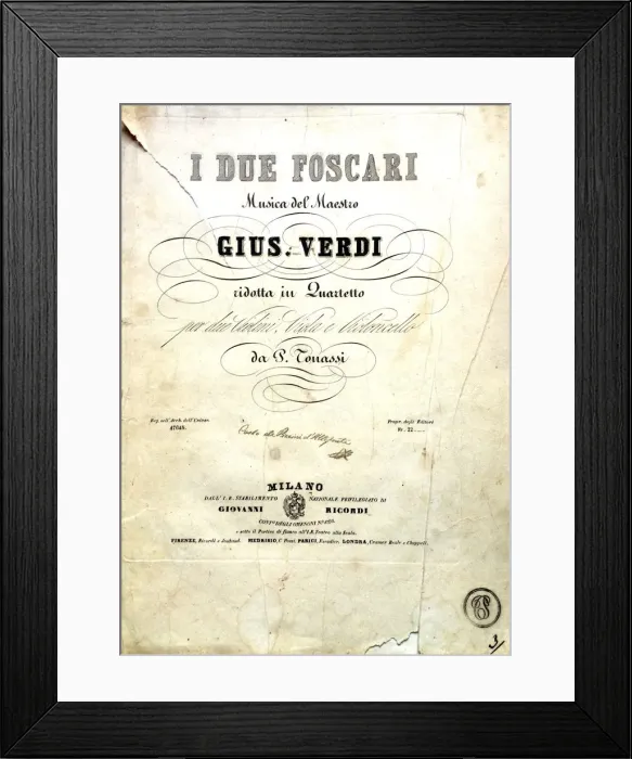 Framed Print : I due Foscari. Quartetto per due Violini, Viola e Violoncello, 1844 Framed Print : I due Foscari. Quartetto per due Violini, Viola e Violoncello, 1844