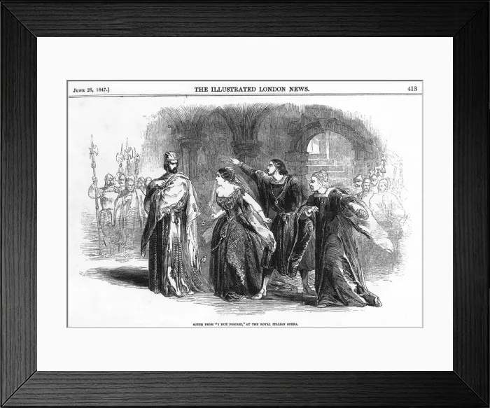 Framed Print : I due Foscari (The Two Foscari). Opera in three acts by Giuseppe Verdi, London, 1847, 1847 Framed Print : I due Foscari (The Two Foscari). Opera in three acts by Giuseppe Verdi, London, 1847, 1847