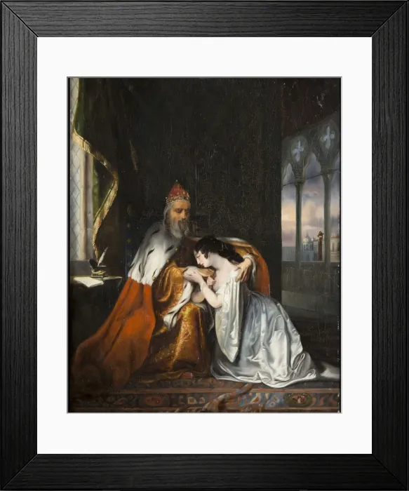 Framed Print : Lucrezia begging her father in law Doge Francesco Foscari to interfere in favor of her husband Jacop Framed Print : Lucrezia begging her father in law Doge Francesco Foscari to interfere in favor of her husband Jacop