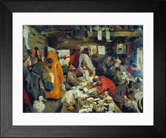Framed Print : In a Prikaz (administrative office) in Muscovy, 1907 Framed Print : In a Prikaz (administrative office) in Muscovy, 1907