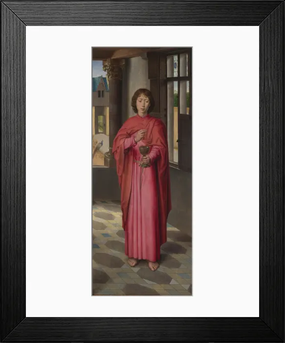 Framed Print : Saint John the Evangelist. The Donne Triptych, ca 1478 Framed Print : Saint John the Evangelist. The Donne Triptych, ca 1478