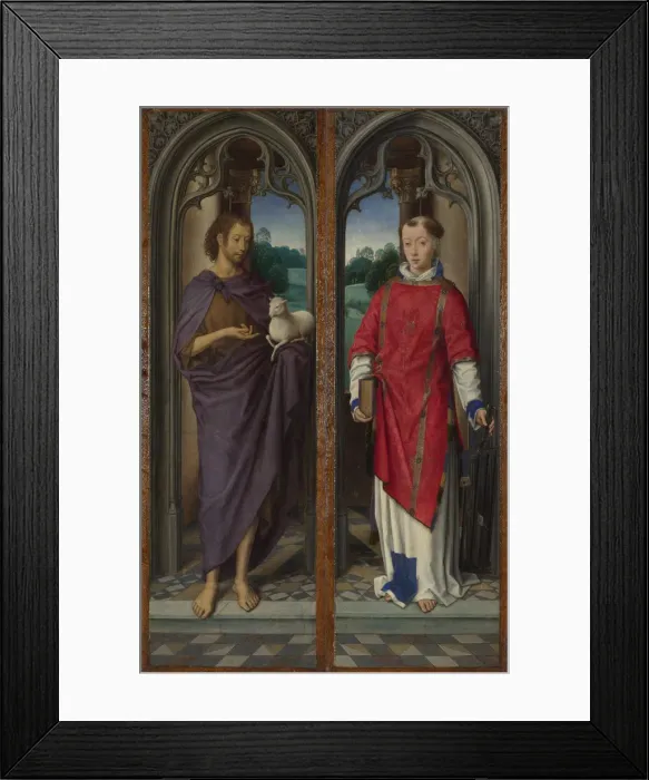 Framed Print : Saint John the Baptist and Saint Lawrence (Panels of the Pagagnotti Triptych), c. 1480 Framed Print : Saint John the Baptist and Saint Lawrence (Panels of the Pagagnotti Triptych), c. 1480