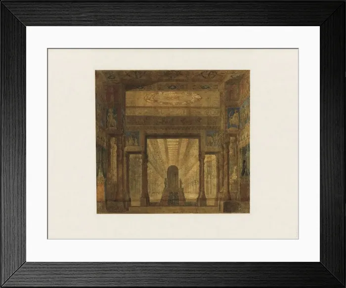 Framed Print : Set design for opera Les Mysteres d Isis by Wolfgang Amadeus Mozart