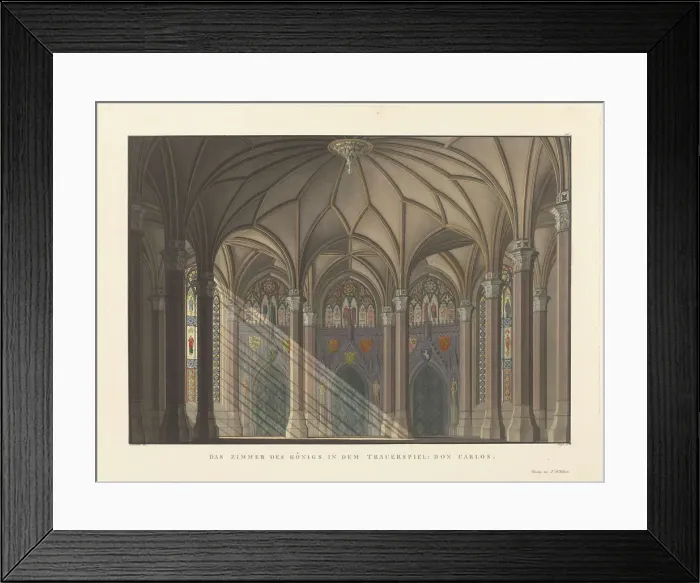 Framed Print : Stage design for the tragedy Don Carlos by Friedrich Schiller, 1824 Framed Print : Stage design for the tragedy Don Carlos by Friedrich Schiller, 1824
