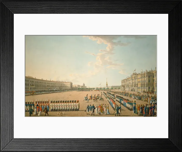 Framed Print : Parade at the Palace Square in St. Petersburg, Mid of the 19th cen Framed Print : Parade at the Palace Square in St. Petersburg, Mid of the 19th cen