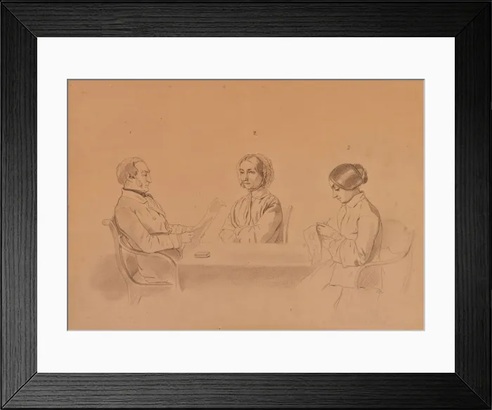 Framed Print : Apollon Ivanovich Sytin (1795-1862) with his wife Louise and her sister, 1854 Framed Print : Apollon Ivanovich Sytin (1795-1862) with his wife Louise and her sister, 1854