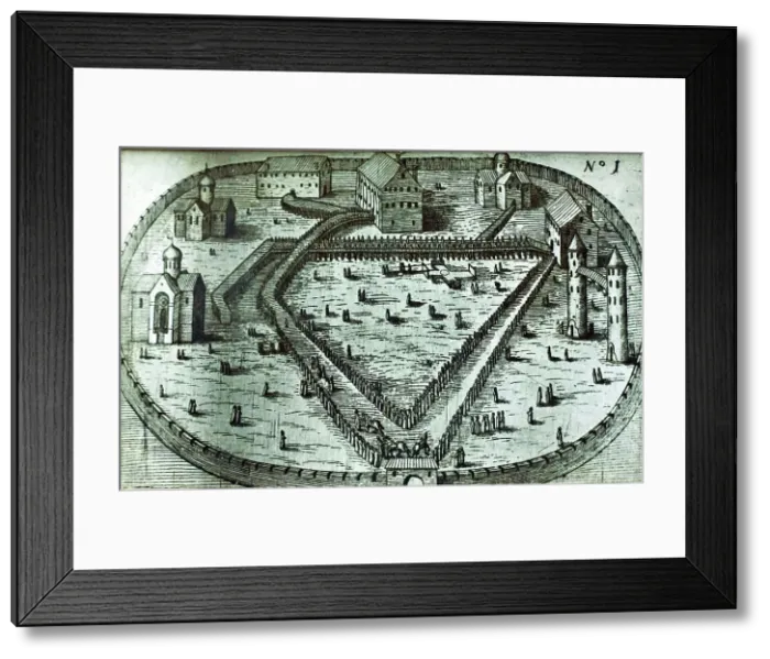 Framed Print : The Fortress in Alexandrovskaya village. Published by Jacob Ulfeldt, 1578 Framed Print : The Fortress in Alexandrovskaya village. Published by Jacob Ulfeldt, 1578