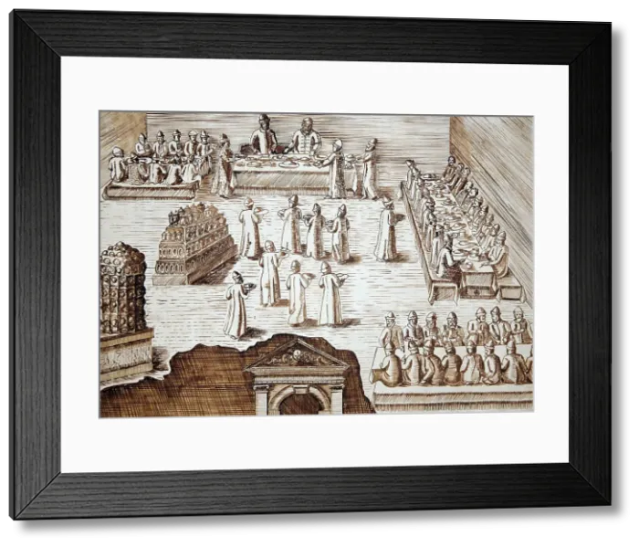 Framed Print : Feast in Alexandrovskaya village. Published by Jacob Ulfeldt, Second half of the16th cen Framed Print : Feast in Alexandrovskaya village. Published by Jacob Ulfeldt, Second half of the16th cen