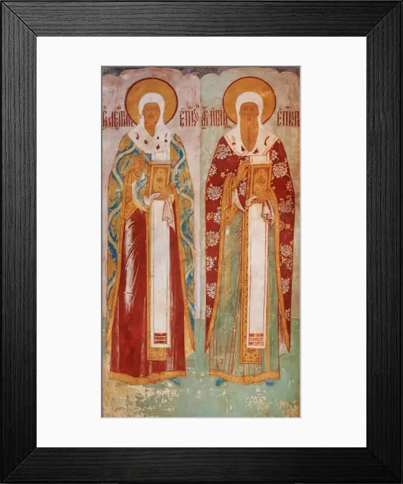 Framed Print : The Saints Isaiah and Leontius of Rostov, 17th century Framed Print : The Saints Isaiah and Leontius of Rostov, 17th century
