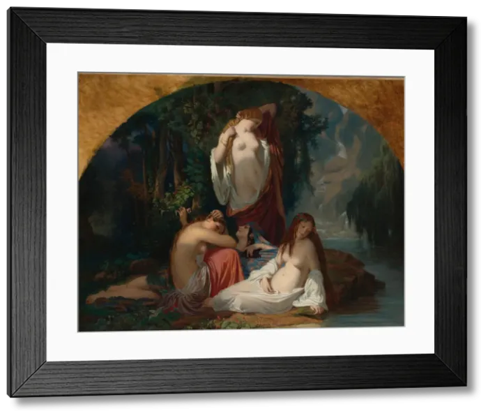 Framed Print : Les baigneuses (Les filles de la source), ca 1842 Framed Print : Les baigneuses (Les filles de la source), ca 1842
