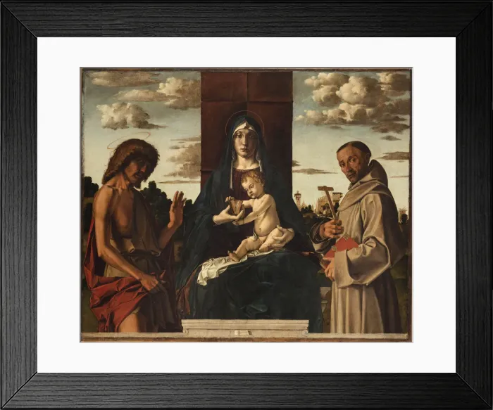 Framed Print : Virgin and Child with Saints Francis and John the Baptist Framed Print : Virgin and Child with Saints Francis and John the Baptist