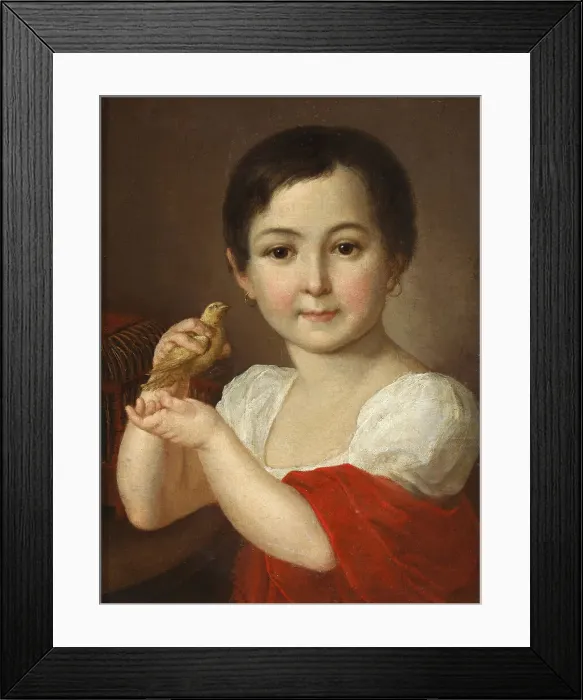 Framed Print : Portrait of Countess Lidia Alexeevna Gorchakova (1807-1826) with Canary Framed Print : Portrait of Countess Lidia Alexeevna Gorchakova (1807-1826) with Canary