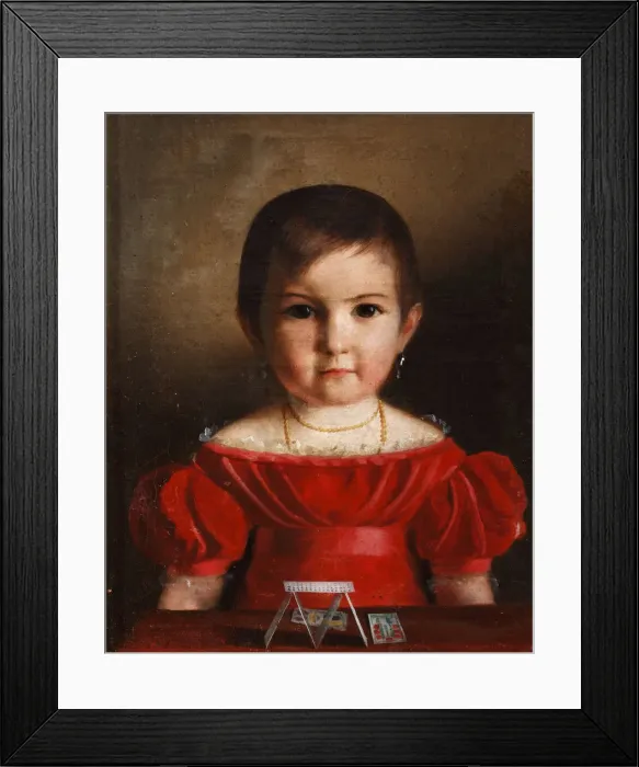Framed Print : Portrait of Maria Kozhina (1825-1885) with a house of cards Framed Print : Portrait of Maria Kozhina (1825-1885) with a house of cards