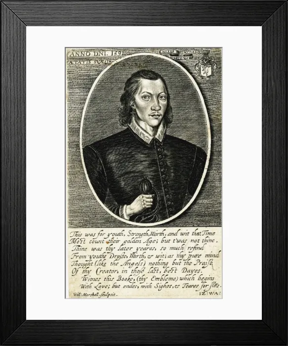 Framed Print : Portrait of the poet John Donne (1572-1631) at the age of 18, 1591 Framed Print : Portrait of the poet John Donne (1572-1631) at the age of 18, 1591