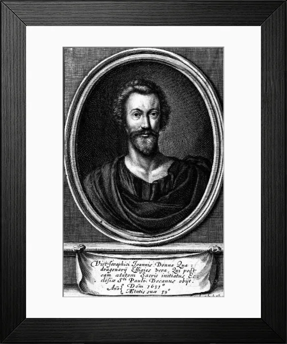 Framed Print : Portrait of the poet John Donne (1572-1631), 1633 Framed Print : Portrait of the poet John Donne (1572-1631), 1633