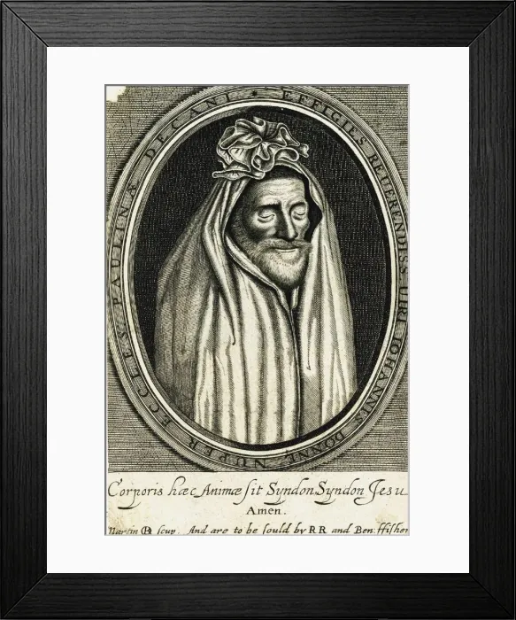 Framed Print : Portrait of the poet John Donne (1572-1631), frontispiece to Deaths duell, 1633 Framed Print : Portrait of the poet John Donne (1572-1631), frontispiece to Deaths duell, 1633