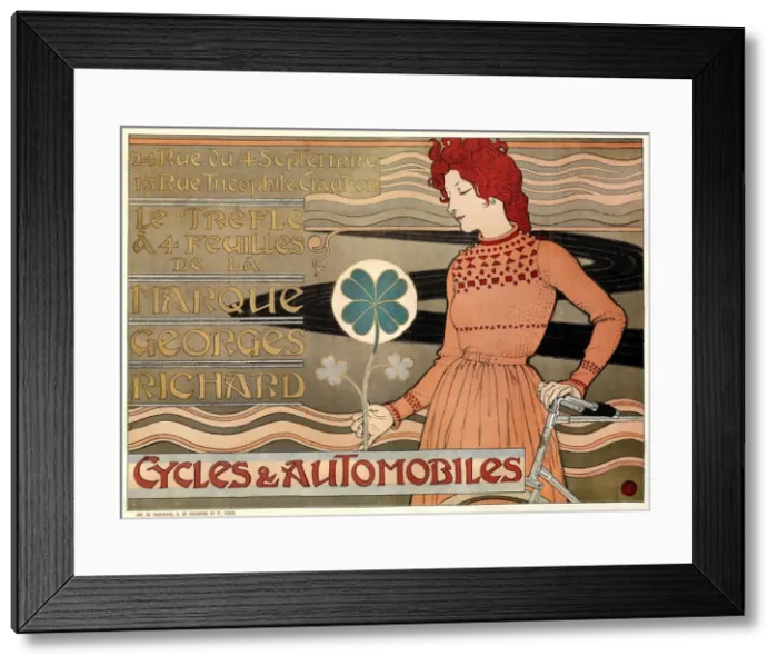 Framed Print : Cycles and cars Georges Richard, 1899 Framed Print : Cycles and cars Georges Richard, 1899