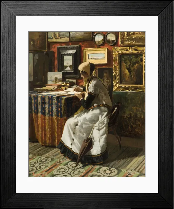 Framed Print : Unable to Wait - The Letter, 1867 Framed Print : Unable to Wait - The Letter, 1867