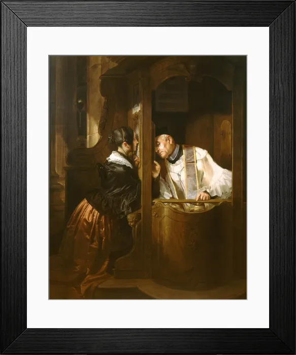 Framed Print : The Confession, 1838 Framed Print : The Confession, 1838