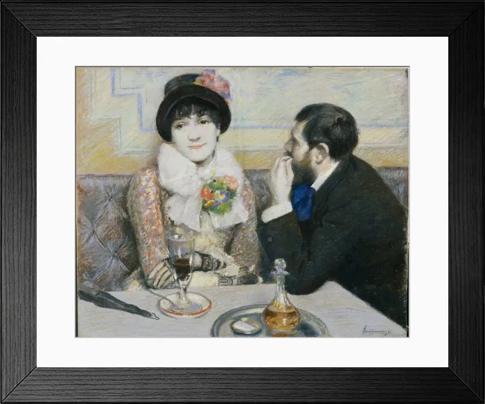 Framed Print : Couple At Cafe, ca 1885 Framed Print : Couple At Cafe, ca 1885