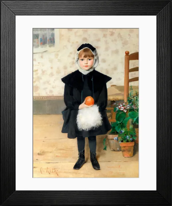 Framed Print : Little Girl with Orange, 1889 Framed Print : Little Girl with Orange, 1889