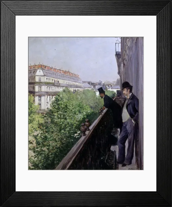 Framed Print : A Balcony, Boulevard Haussmann, 1880 Framed Print : A Balcony, Boulevard Haussmann, 1880