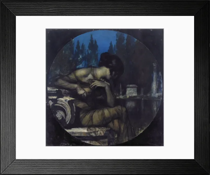Framed Print : Landscape with seated female figure (The night), 1909 Framed Print : Landscape with seated female figure (The night), 1909