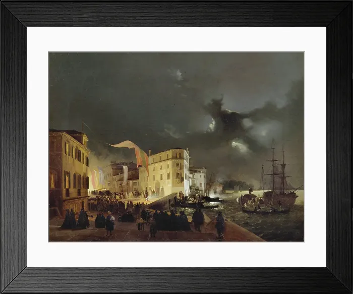 Framed Print : Night Festival in San Pietro di Castello, 1841 Framed Print : Night Festival in San Pietro di Castello, 1841